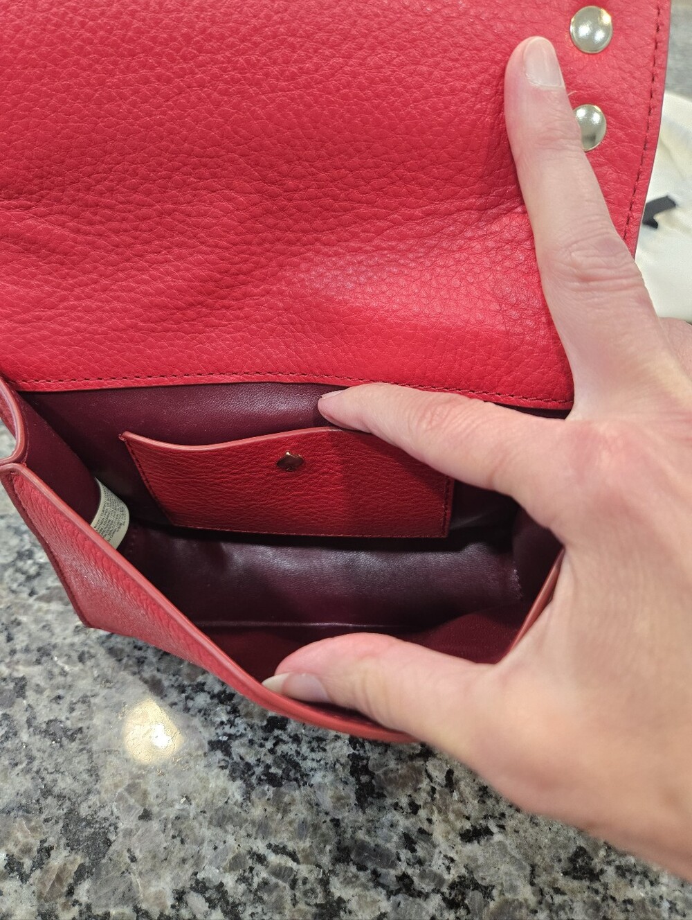 Kate Spade Hayes Street Pearl Hazel Scalloped Crossbody Bag - Royal Red - Picture 12 of 14